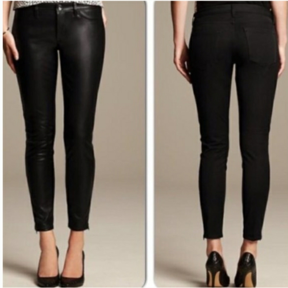 Banana Republic Sloan fit faux leather jeans